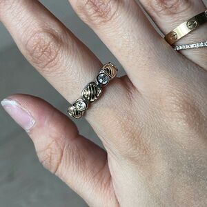 Silver and Gold Bezel Eternity Ring